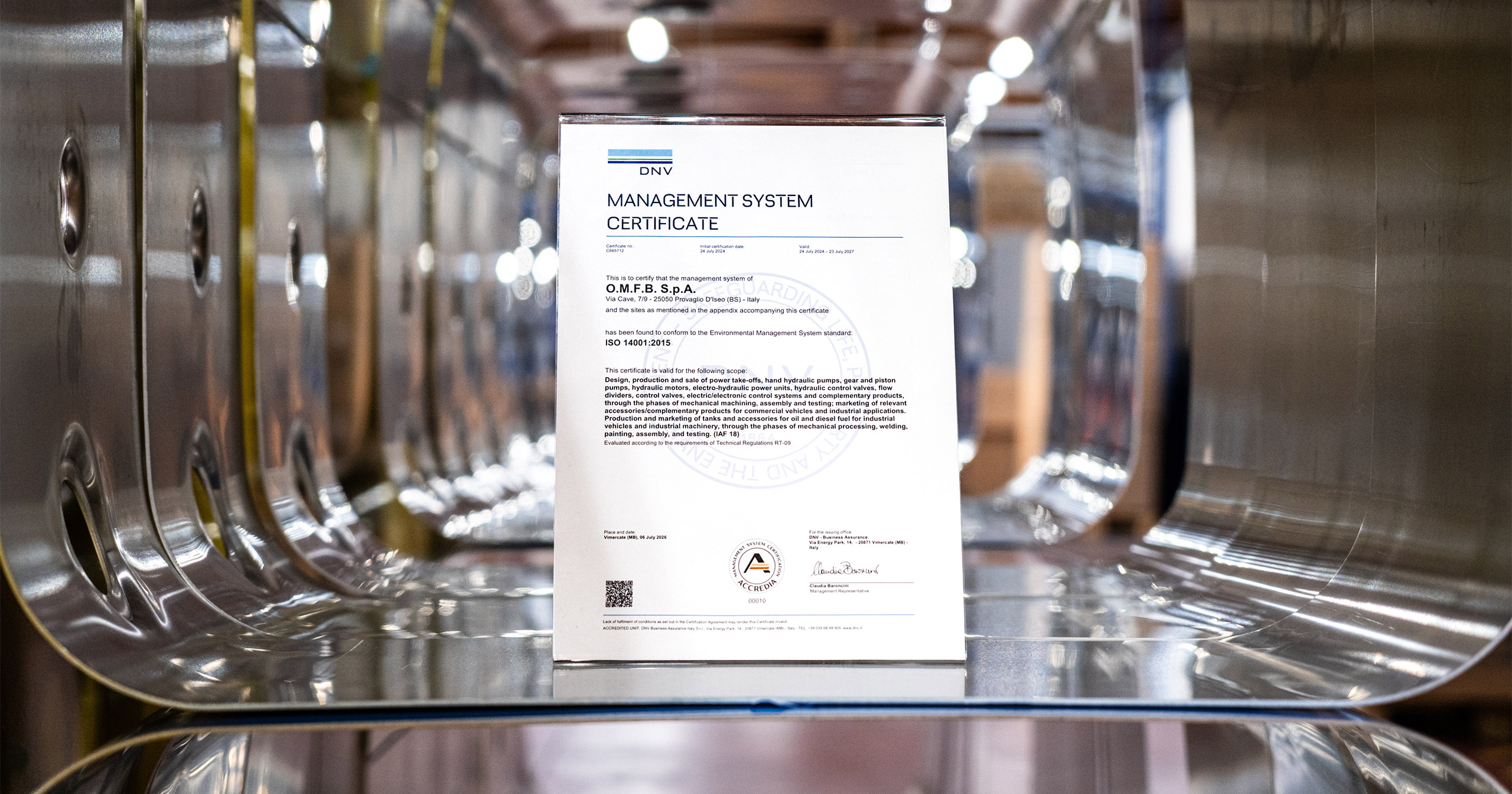 The Tanks Division obtains the ISO 14001:2015 certification